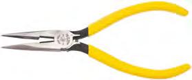Pliers Long-Nose Pliers Long-Nose Pliers - Side-Cutting Induction-hardened, long-lasting cutting knives Knurled jaws for sure wrapping and looping Curved handles provide greater tool control
