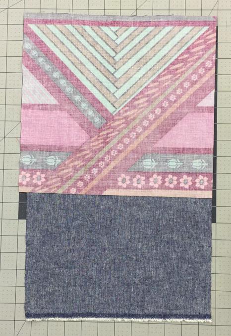 Piecing the Exterior and Preparing for Quilting 1. Place the 11 x 18 piece of fabric B RSU on a flat surface.