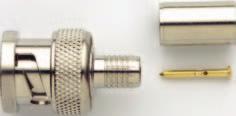 Female center contacts are gold plated heat treated beryllium copper. Insulation material is high density PTFE.