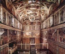 the ceiling of the Sistine Chapel.