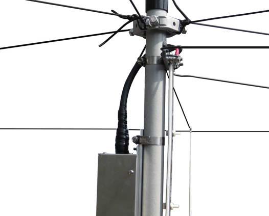 Connect the 20 meter Driven Element Wires to the Five Band Stainless Steel/Teflon Rigid Feeder.