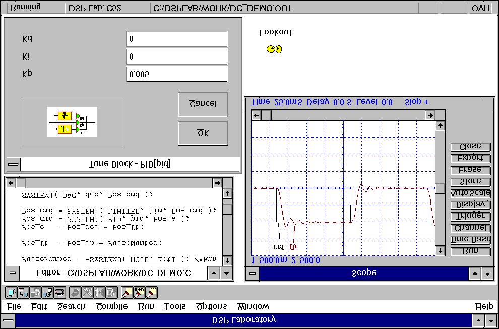 Fig. 9. Windows based user s interface for digital motion. Experimental results shows the developed digital torque drive can achieve fast dynamic response within accepted following errors.