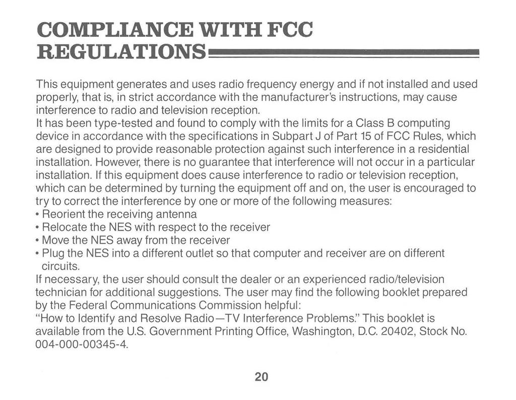 COMPLIANCE WITH FCC REGULATIONS================== This equipment generates and uses radio frequency energy and if not installed and used properly, that is, in strict accordance with the