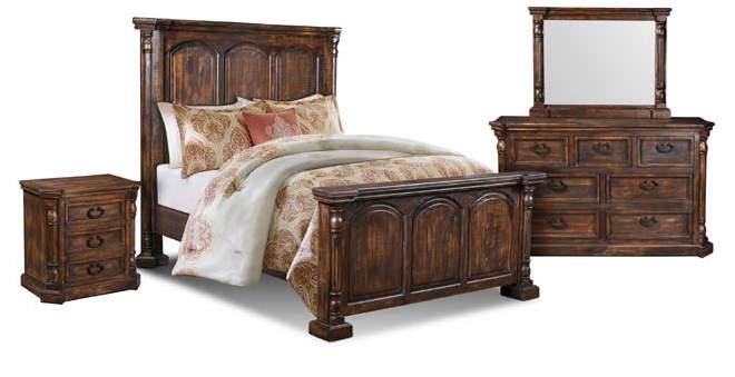 CASTILE BEDROOM Available in BROWN AND WHITE DROPPED H4385-350-BRN Castile 3 Dwr Ntst 31 1/2 x 18 x 30 DROPPED