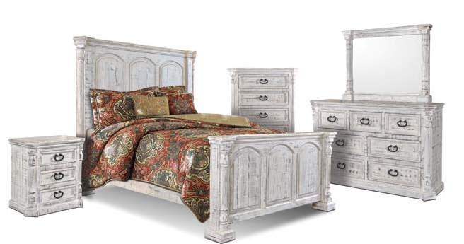 CASTILE BEDROOM Available in BROWN AND WHITE H4385-330-WHT DROPPED Castile 5 Dwr Chest 41 x 18 1/2 x 56 1/2 DROPPED H4385-350-WHT Castile 3 Dwr Ntst 31 1/2 x 18 x 30 H4385-340-WHT