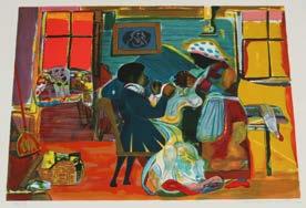 Finally, a Romare Bearden print, Quilting Time engaged the audience and brought a price realized of $3,840. All prices reported include the buyer s premium. For information, 313-881-1800 or www.