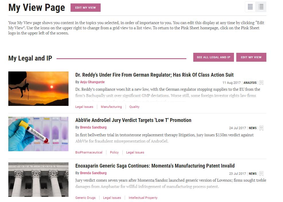 publications, and design your own My View home page.