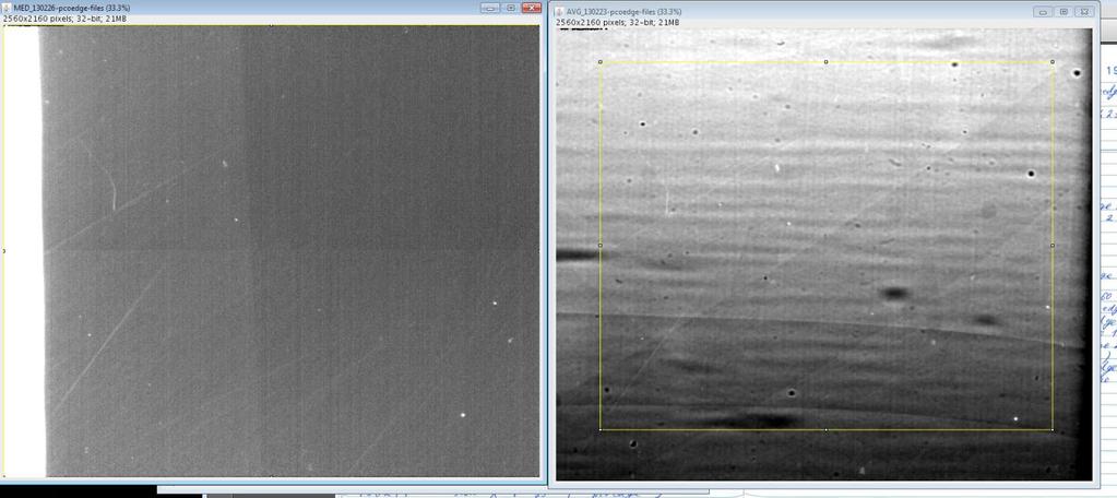 B16 X-ray tests With Steel Sample partly in beam Scintillator defects scatter the light in the dark region 0 0.25mm 0.