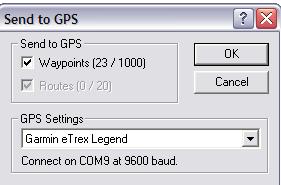 In addition to sending waypoints to your GPS from the computer you can also receive waypoints from your GPS receiver and