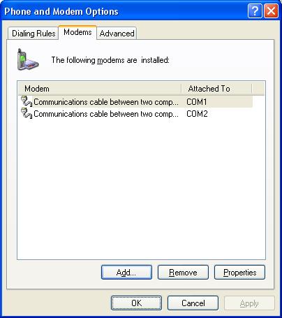C.C.5 error code (should be 0) 22. Configuring a PC modem What is described below is the general method of installing a modem.
