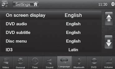 Setări de bază Limba DVD Sunt posibile următoarele setări: On screen display Limba pentru suprafaţa de comandă a aparatului New York.