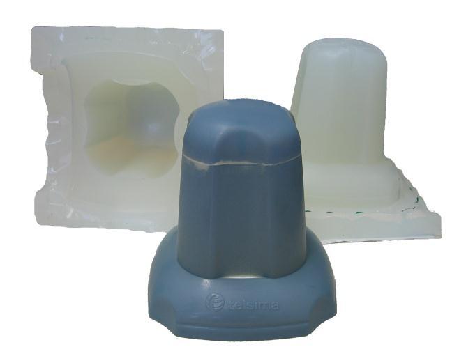 (silicone and catalyst) are mixed in the correct proportions and aerated in a vacuumchamber.