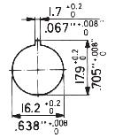 Single hole mountings are generally delivered for a 16mm (.64") mounting.