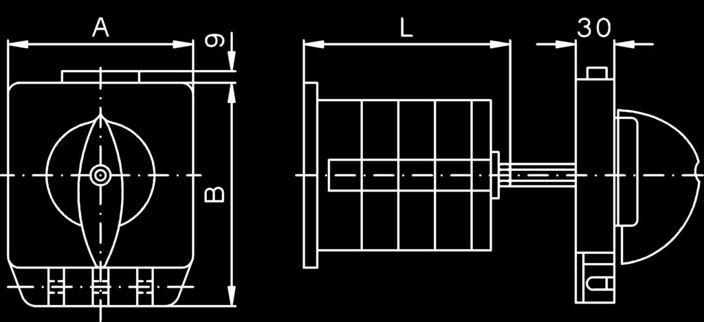 3 padlocks with stirrup Ø8,5mm) Panel mounting E N20 -