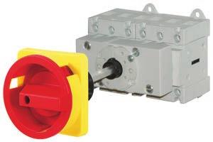 Emergency-Stop-Main Switches, Base Mounting with Door Clutch for Single-Hole Mounting Depth X is adjustable (delivered with X max see below), IP66, Type 4X max.