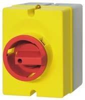 Maintenance and Safety Emergency-Stop-Main Switches, in Plastic Enclosure, lockable IP66, Type 4X 3-pole, padlock device SV4(34) PE PE max. AC21 AC23 Plate Type Pack Weigth padlocks 690V 3x400V pcs.