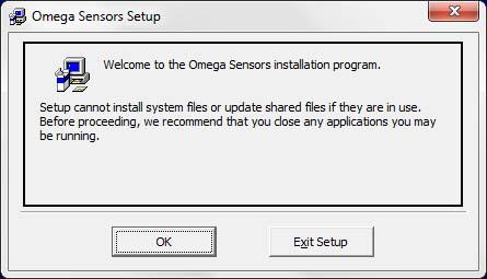 4 Installing Omega Software _ The minimum requirements to run Omega Sensor Software program is a PC operating under Windows 10, 8, 7, or XP operating systems.