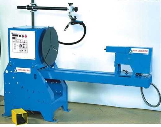 1 Torch support with manual retraction system for easier loading and unloading of workpiece.