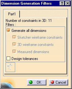 Dimensioning Generation in One Step 2 1 Select the one step dimension Select the views that are to receive the dimensions and set the filter
