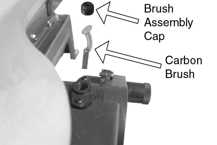 REPLACE CARBON BRUSHES WARNING: TURN OFF AND UNPLUG THE SAW BEFORE CARRYING OUT ANY MAINTENANCE WORK ON YOUR SCROLL SAW.