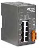 Chapter 05 Ethernet switch Industrial DIN rail Ethernet switch NS-208 Main features Ethernet switch for DINI rail installation in a plastic housing In order to connect Ethernet UMG devices in the