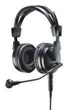 BROADCAST HEADSETS 33 Microphone delivers natural, highly intelligible vocal reproduction with cardioid polar pattern and frequency response optimized for loud environments Flexible boom microphone
