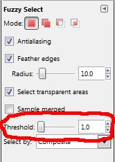 Set the Threshold for the tool to a low number, say 1.0.