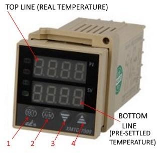 TEMPERATURE CONTROL (HOW TO PROGRAMMING): 5 The programmable temperature controller (XMTG-7000) is already settled up by the manufacturer for a chamber drying purpose (if customer not asked for a