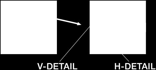 Horizontal (H) detail emphasizes image outlines by thickening them to the left and right.