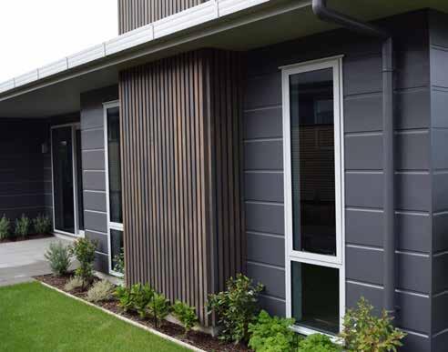 OBLIQUE WEATHERBOARD WEATHERBOARD Horizontal ship-lapped profile with splayed edge. Comes in two heights for use as a complete cladding solution or combined with other building products.