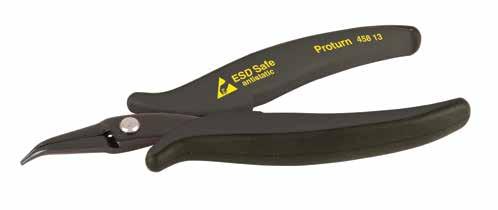 ES Safe handle with non-slip grips. No. mm Inch AWG 45820 127 5.0 18/1mm 23.40 15. 98 45823 Proturn ES Safe 21 Precision Cutters/Flush Cut ES standard IEC 61340-5-1. C70 special tool steel.