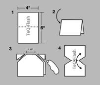 3. Create TeQ Flash Sill Pan Cut a 4"x 6" rectangular TeQ Flash flashing. Fold the piece in half.