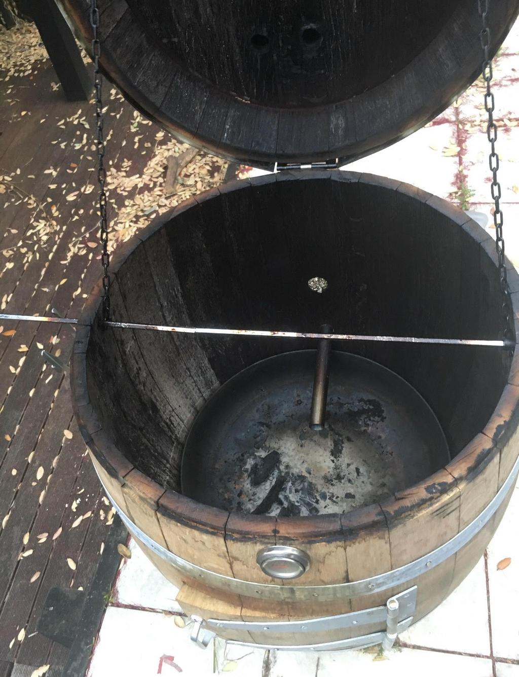 Make sure the rotisserie piece fits the barrel, if it is too long