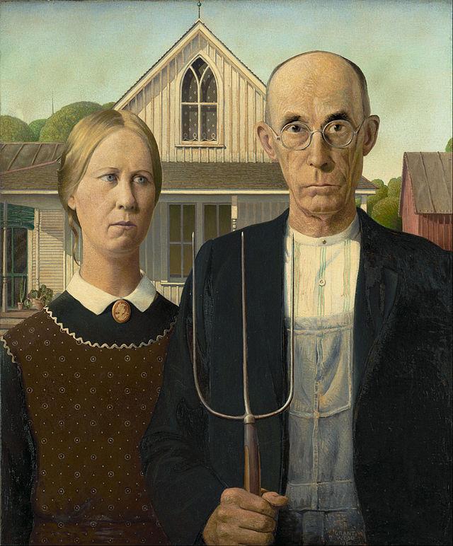 American Gothic is a painting by Grant Wood (1930) in the collection of the Art Institute of Chicago.