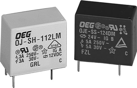 OJ/OJE series 3- Amp Miniature, PC Board Relay Appliances, HVAC, Industrial Control. UL File No. E82292 CSA File No. LR48471 VDE File No. 080 TUV File No.