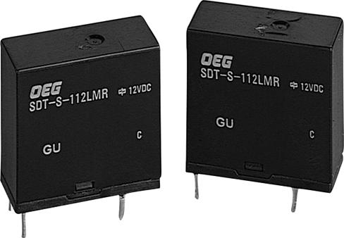 OEG SDT R series Amp Miniature Power PC Board Relay Appliances, HVAC, CTV, Monitor Display. UL File No. E58304 CSA File No. LR48471 SEMKO FileNo. 9722134, 9803052 TUV File No.
