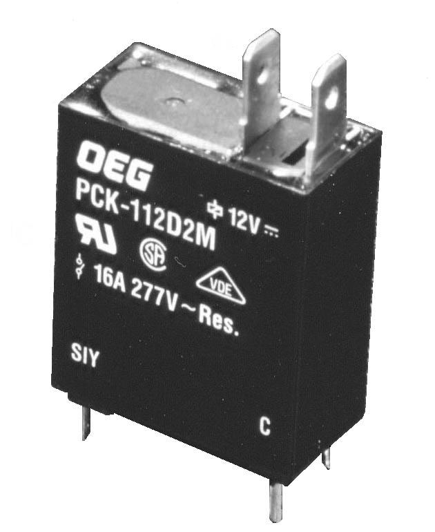 OEG PCK series Slim 16 Amp Miniature Power PC Board Relay Appliances, HVAC, Office Machines. UL File No. E82292 CSA File No.