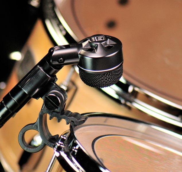 Innovative mounting clip ensures quick, secure placement on drum rims.