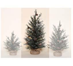 40 1 FDC092 Med Snowy Pine w/pinecone 18inH