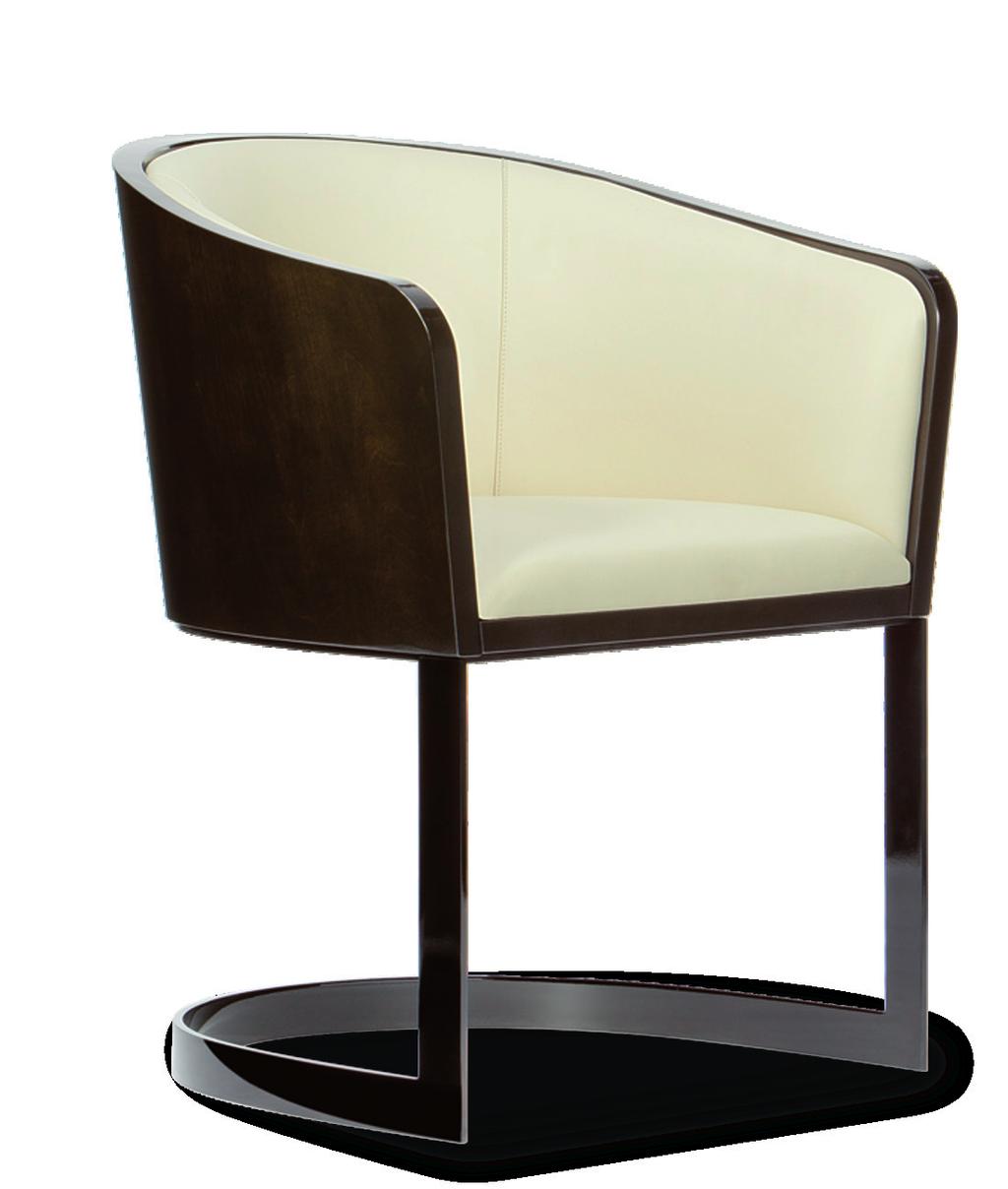 ANDROMEDA Small upholstered chair with Brushed Brown Oak feet.