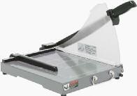 179 4305 Guillotine Perfect for effortless cutting and trimming of paper stacks or bound brochures. 430mm cutting length. 435mm table depth. 34mm narrow cut.