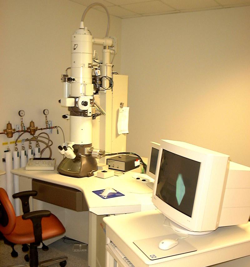TEM Transmission Electron Microscope Transmit electron beams through a thin section or slice of a specimen to create an image.