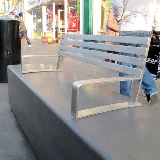 Armrests + backrests Arm and backrests enhance the functionality of Blyth benches and are particularly welcomed by less able members of the public.