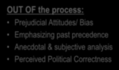 process: Prejudicial Attitudes/ Bias