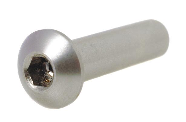 contemporary barrel bolts that have a button head with a hex drive.