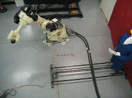 Field is applied to the robot kinematic structure and the path is automatically defined The
