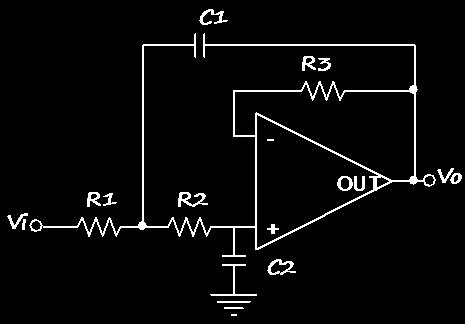Problem 3 A second-order low-pass filter built around a single opamp is shown in the figure below.