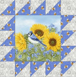 My Sunflower Garden - Quilt 1 Page 2 ty-eight 3-1/4 From 1382-99 Tossed Butterflies-Black Multi: *Cut two (6-7/8 x WOF) strips. Sub-cut ten 6-7/8 Cut once diagonally. (A) *Cut one (7-3/4 x WOF) strip.