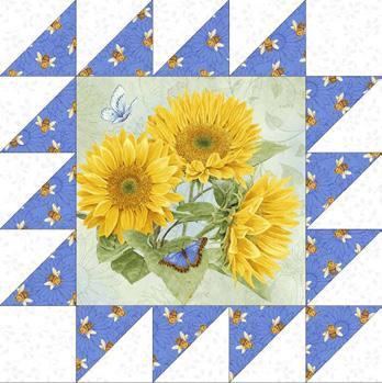 My Sunflower Garden - Pillow Page 6 Materials Yardages and cutting instructions are based on 42 of usable fabric width 2 7-3/4 squares from the 1377-74 Block-Blue ¼ yard 7755-01 Folio Basics ¼ yard