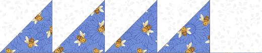 (optional) Cut Fabrics From 7755-01 Folio Basics: *Cut two (3-1/4 x WOF) strips. Sub-cut fourteen 3-1/4 From 1384-74 Tossed Bees-Blue Multi: *Cut two (3-1/4 x WOF) strips.